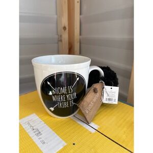 Collins Fresh Original Ceramic Mug Home Is Where Your Tribe Is Black White